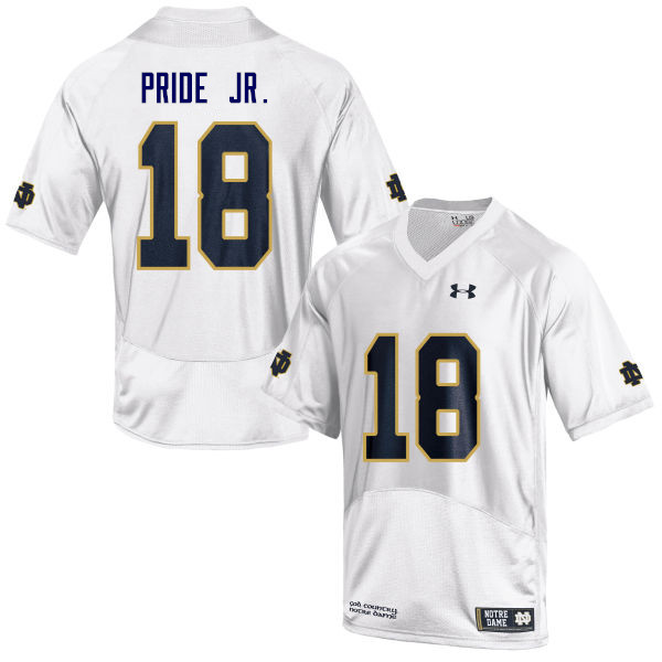 Men #18 Troy Pride Jr. Notre Dame Fighting Irish College Football Jerseys Sale-White